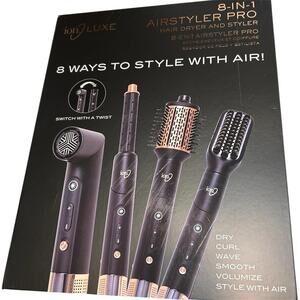 Ion Luxe 8-in-1 Airstyler Pro Hair Dryer and Styler Interchangeable Black - READ